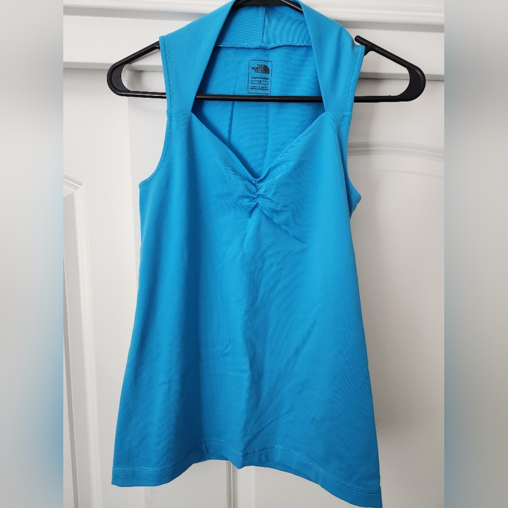 The North Face Blue Ruched Sleeveless Tank Top